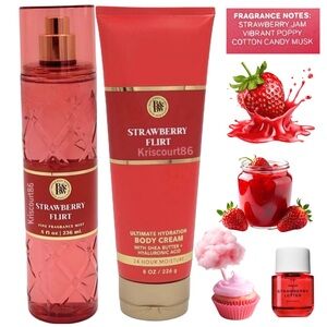 BBW Strawberry Flirt 2PC Set NEW FULL-SIZE